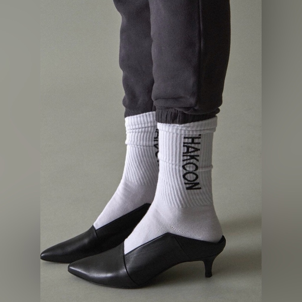 THAKOON Kitten heel Mule Black Leather Size 37 US 6